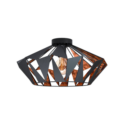 Carlton Black Flush Ceiling Light