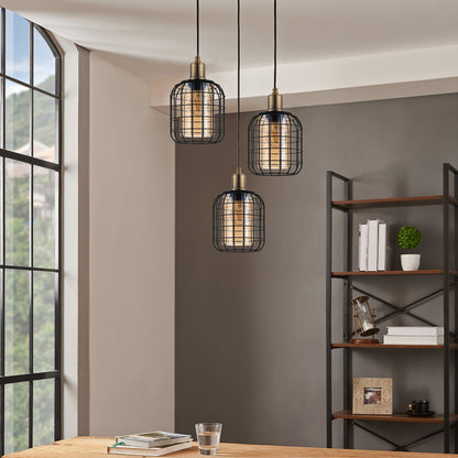 Chisle 3-Light Black Ceiling Pendant