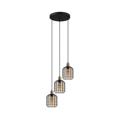 Chisle 3-Light Black Ceiling Pendant