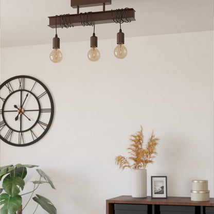 Townshend 3-Light Brown Flush Ceiling Light