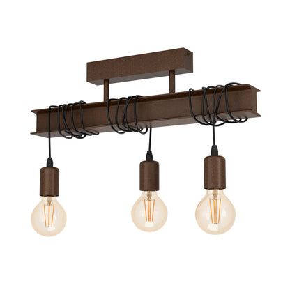 Townshend 3-Light Brown Flush Ceiling Light