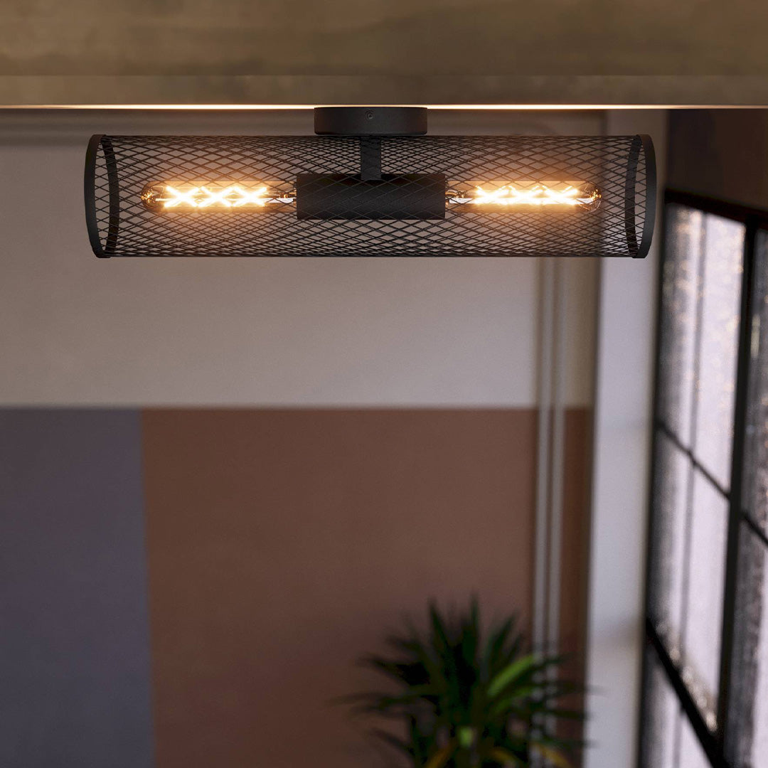 Redcliff 2 Light Black Wall Light