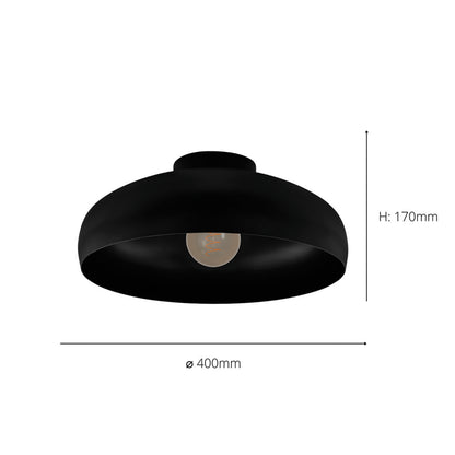 Mogano Black Flush Ceiling Light
