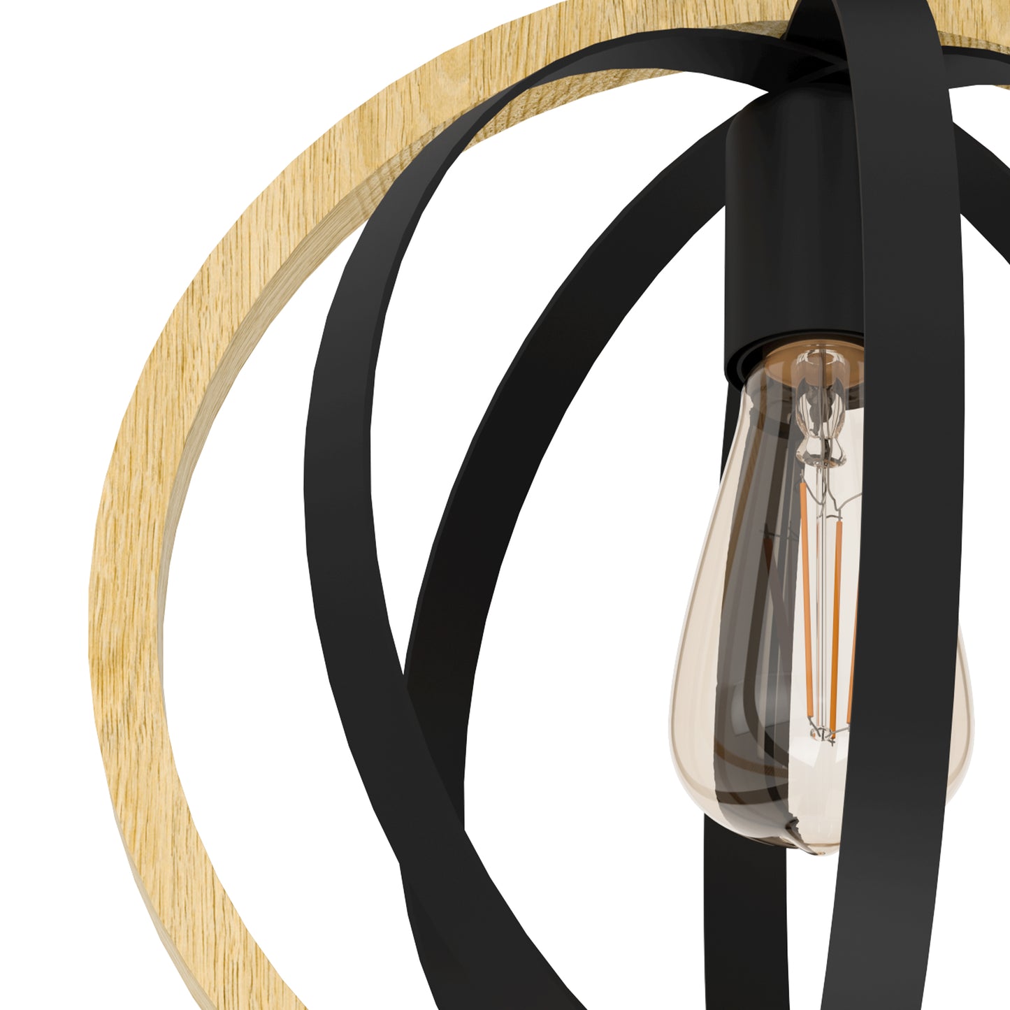 Basildon Black Semi-Flush Ceiling Light