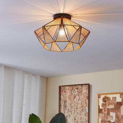 Adwickle Black Semi-Flush Ceiling Light
