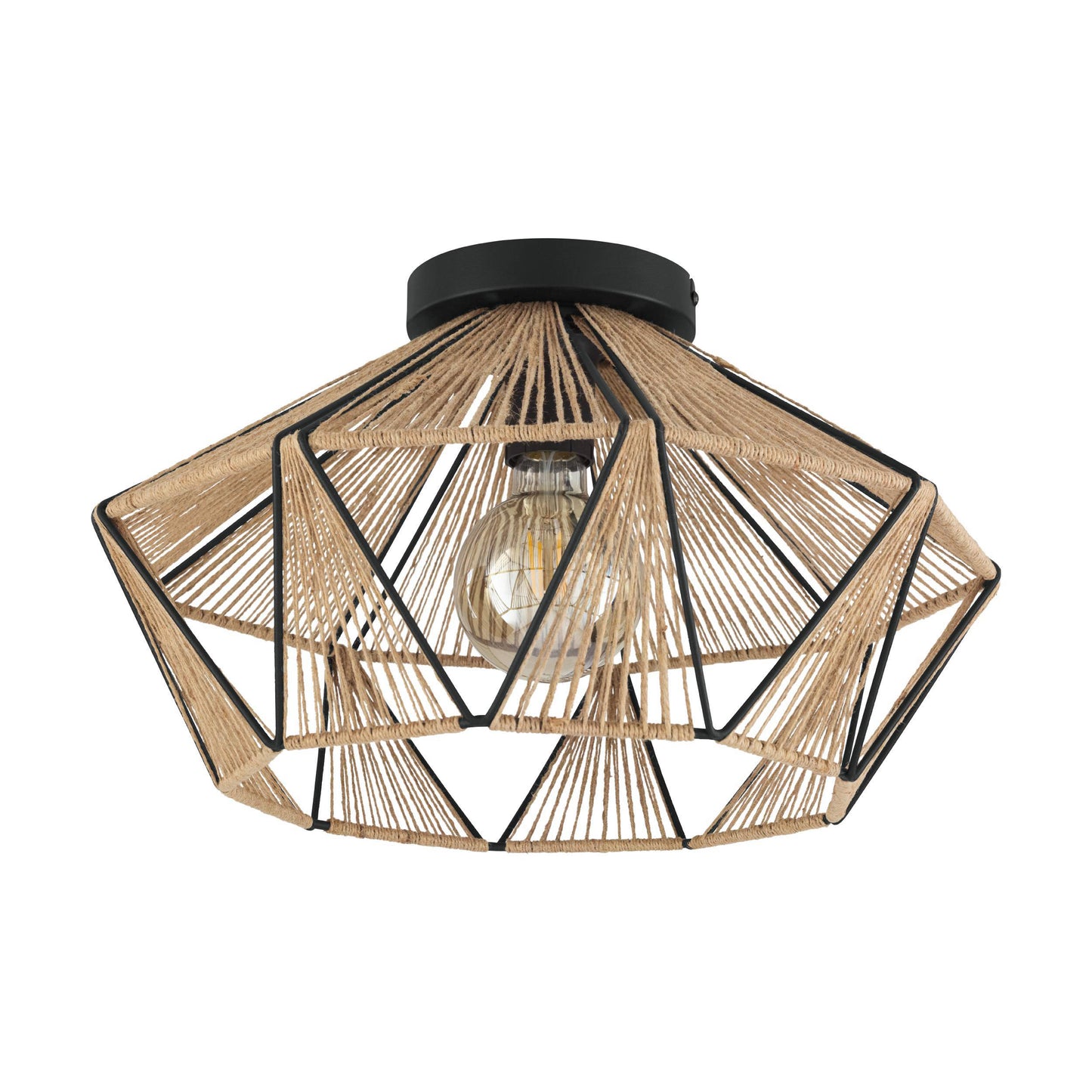 Adwickle Black Semi-Flush Ceiling Light