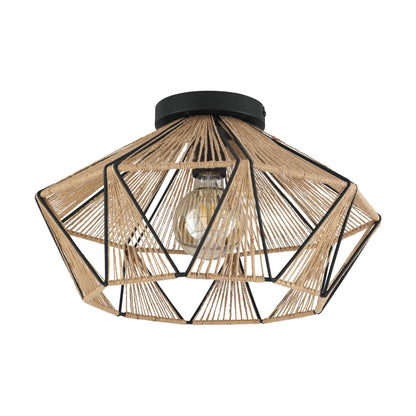 Adwickle Black Semi-Flush Ceiling Light