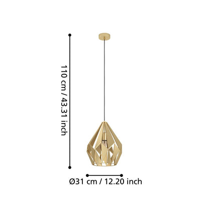 Carlton Gold Ceiling Pendant