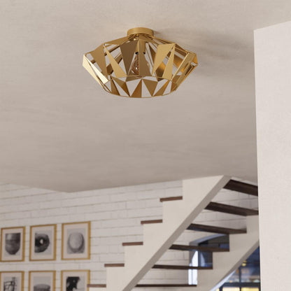 Carlton Gold Flush Ceiling Light