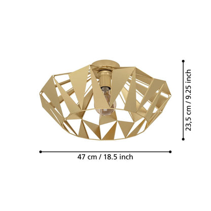 Carlton Gold Flush Ceiling Light