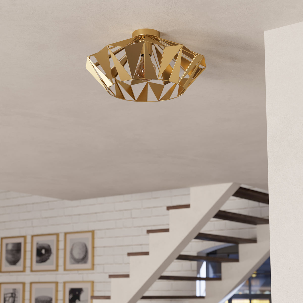 Carlton Gold Flush Ceiling Light