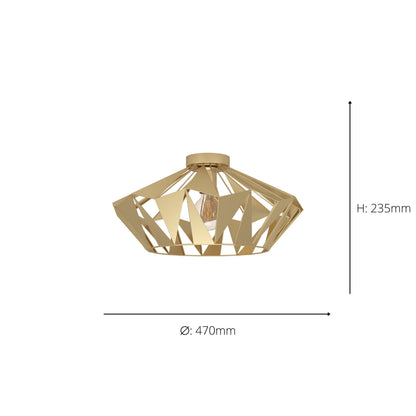 Carlton Gold Flush Ceiling Light