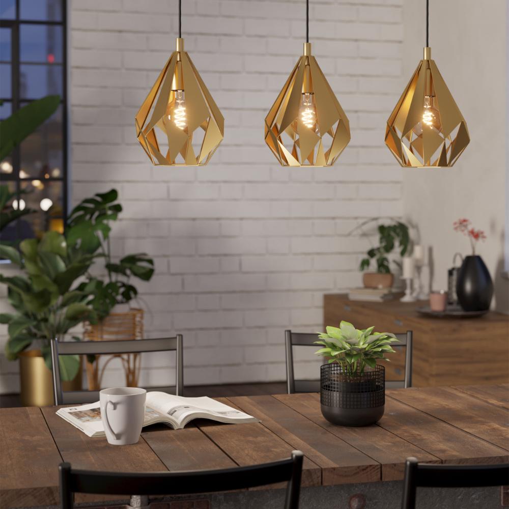 Carlton 3-Light Gold Ceiling Pendant