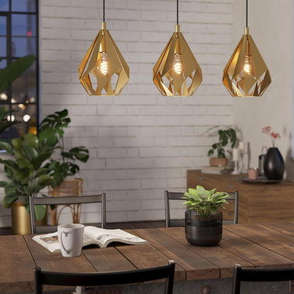 Carlton 3-Light Gold Ceiling Pendant