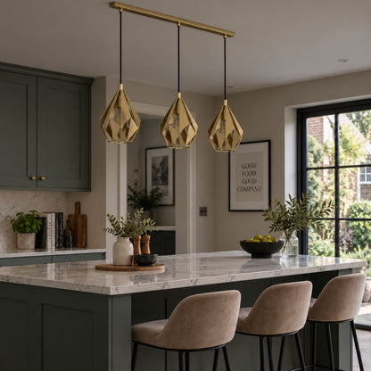 Carlton 3-Light Gold Ceiling Pendant