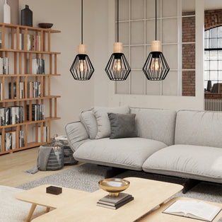 Palmorla 3-Light Black Ceiling Pendant
