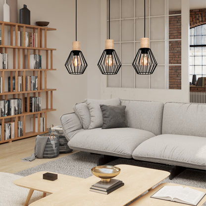 Palmorla 3-Light Black Ceiling Pendant