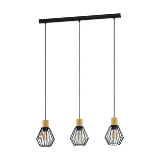 Palmorla 3-Light Black Ceiling Pendant