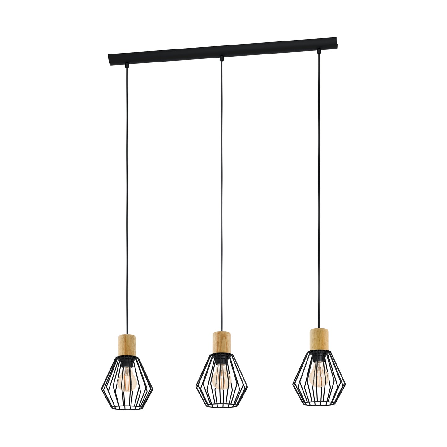 Palmorla 3-Light Black Ceiling Pendant