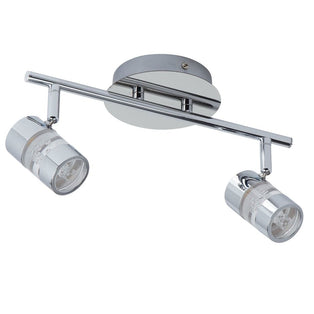 Bubbles 2 Light Chrome & Glass IP44 LED Ceiling Spotlight