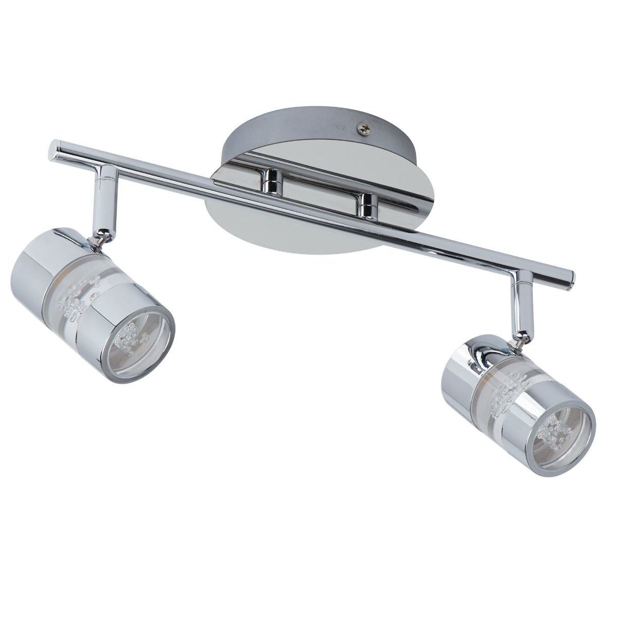 Bubbles 2 Light Chrome & Glass IP44 LED Ceiling Spotlight