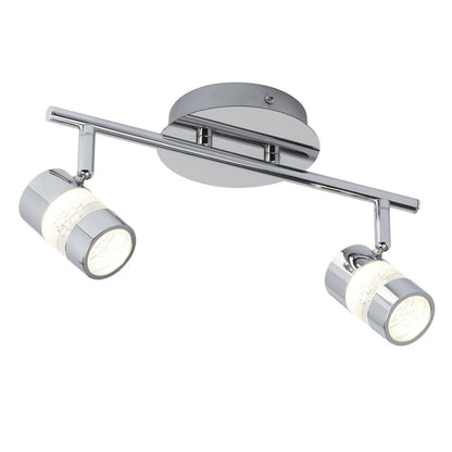 Bubbles 2 Light Chrome & Glass IP44 LED Ceiling Spotlight