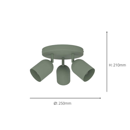 Tilston 3-Light Green Spot Plate Light