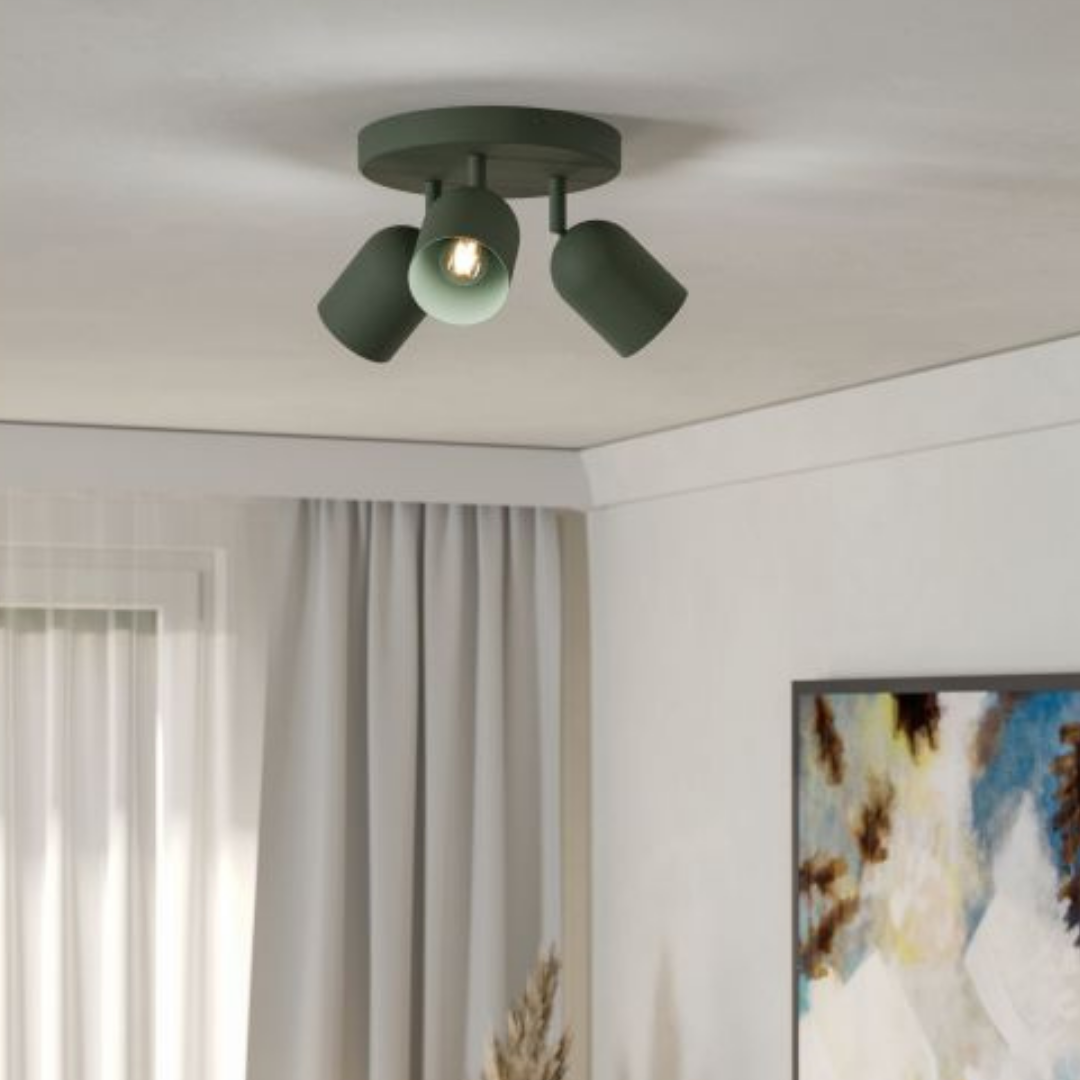 Tilston 3-Light Green Spot Plate Light
