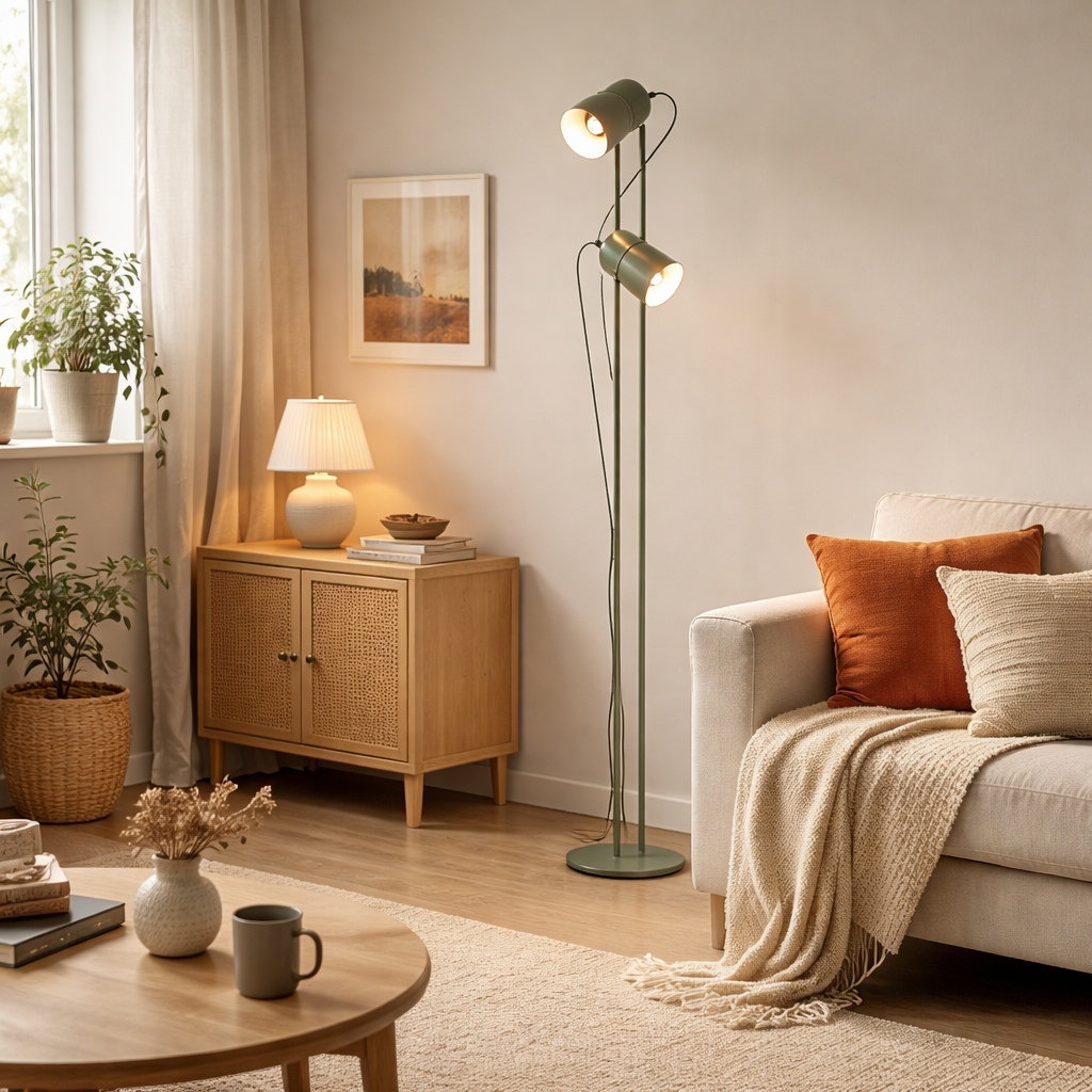Tilston 2-Light Green Floor Lamp