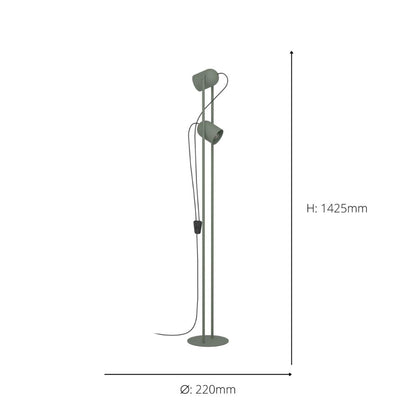 Tilston 2-Light Green Floor Lamp