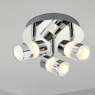 Bubbles Bathroom 3 Light Polished Chrome LED Ceiling Light