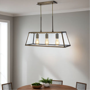Voyager 3 Light Antique Brass Flush or Pendant Ceiling Light