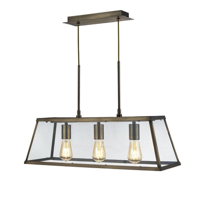 Voyager 3 Light Antique Brass Flush or Pendant Ceiling Light