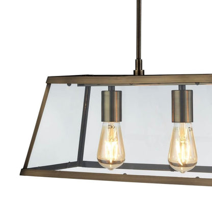 Voyager 3 Light Antique Brass Pendant Ceiling Light