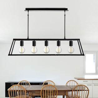 Voyager 5 Light Black Flush or Pendant Ceiling Light