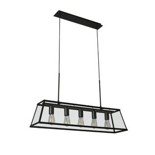 Voyager 5 Light Black Flush or Pendant Ceiling Light