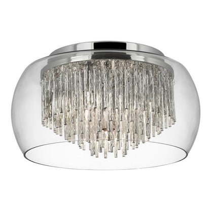 Curva 4 Light Chrome and Glass Flush Ceiling Light