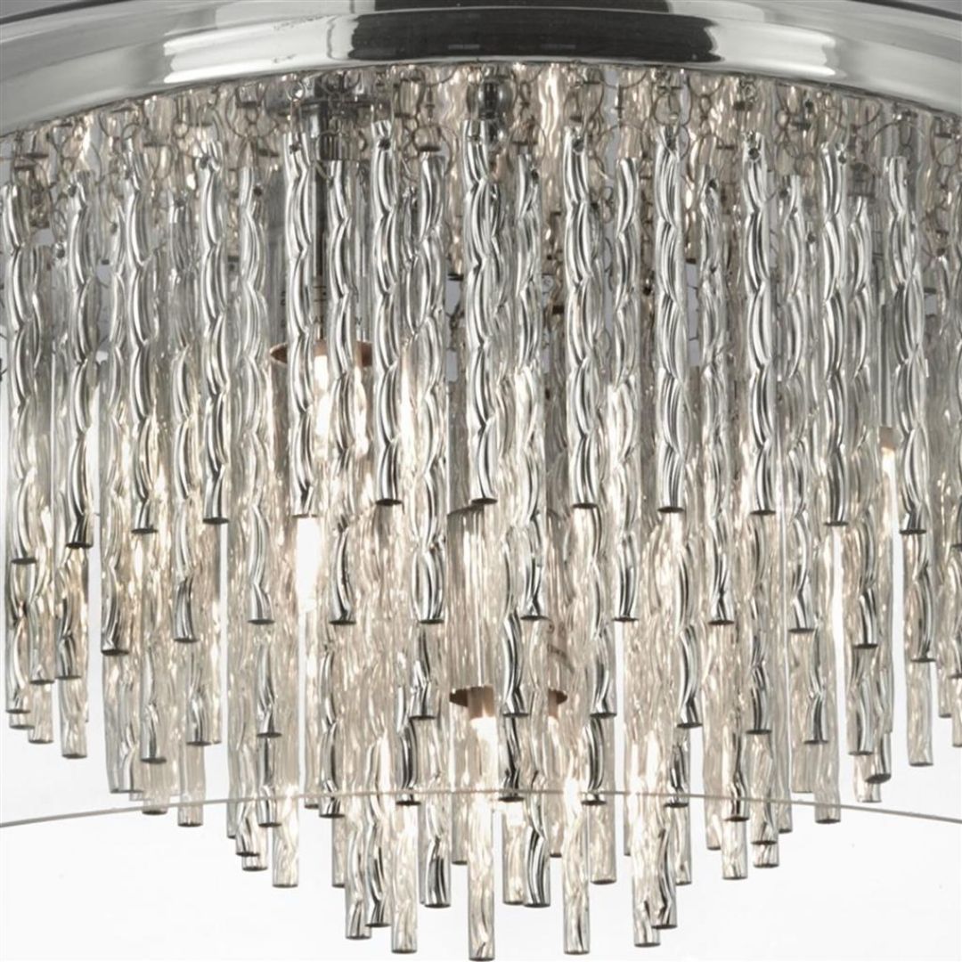 Curva 4 Light Chrome and Glass Flush Ceiling Light