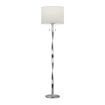 Nandor 2 Light Satin Nickel LED Floor Lamp