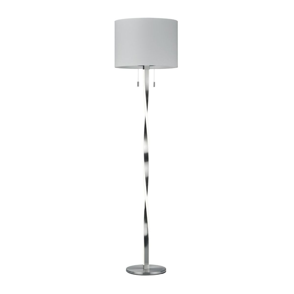 Nandor 2 Light Satin Nickel LED Floor Lamp