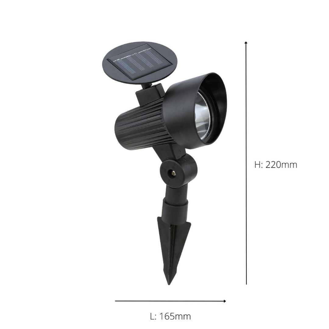 3 Pack Solar Spikey Black Outdoor Light