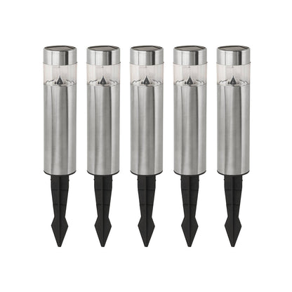 5 Pack Solar Stainless Steel Spike Outdoor Light