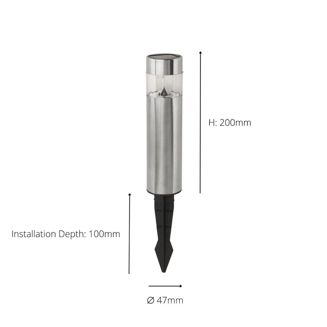 5 Pack Solar Stainless Steel Spike Outdoor Light