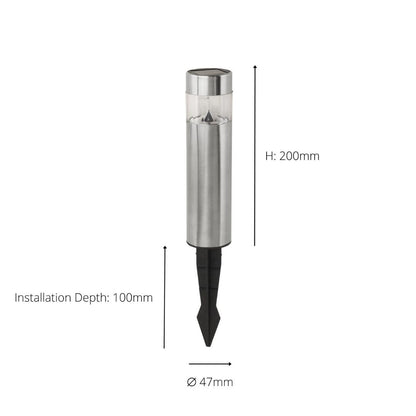 5 Pack Solar Stainless Steel Spike Outdoor Light