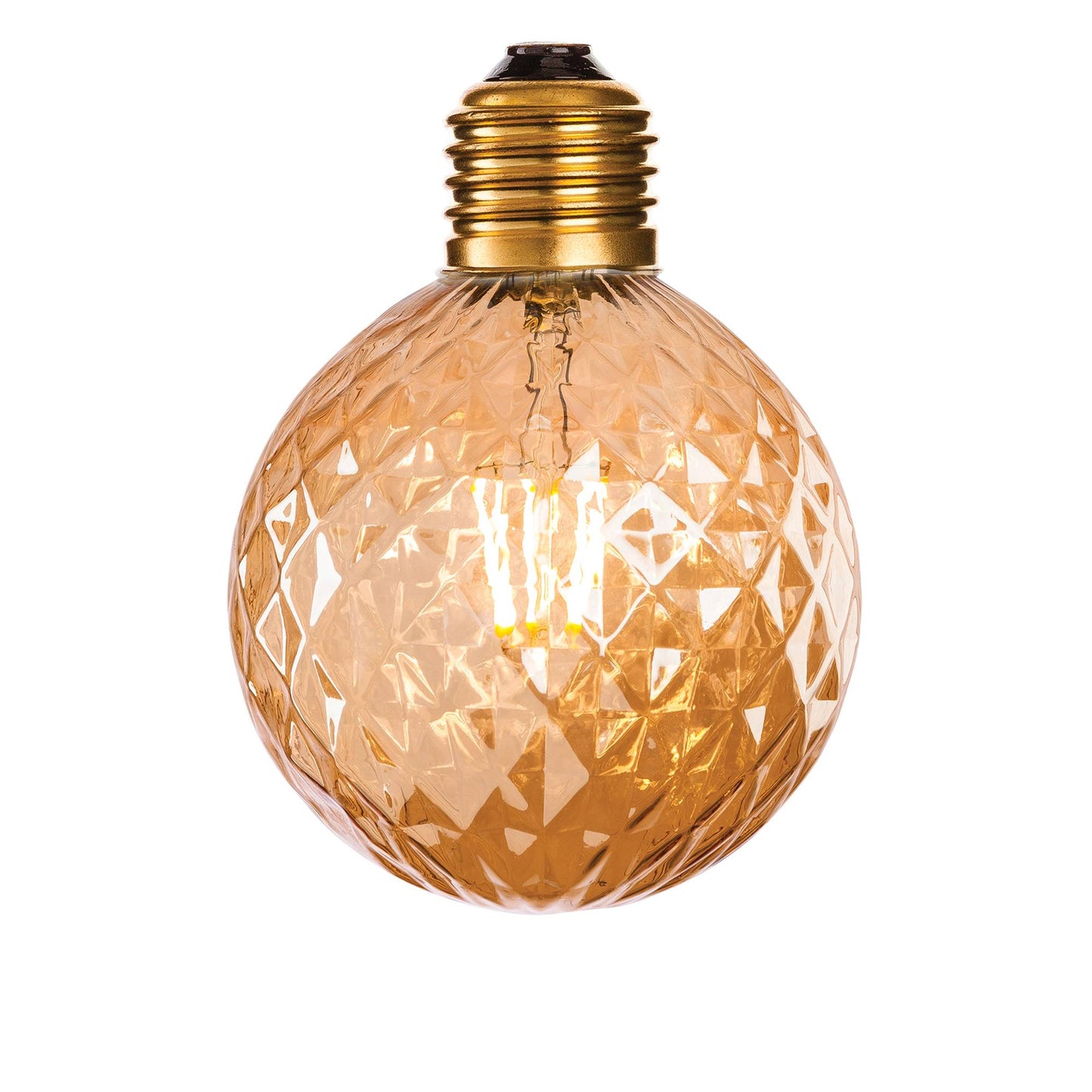 E27/ES LED 12cm Round Amber Décor Lightbulb