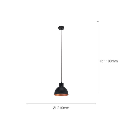 Truro Black Ceiling Pendant