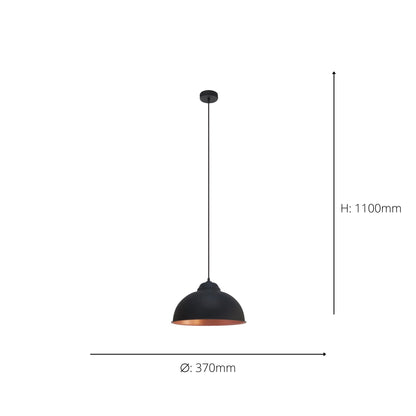 Truro Black Ceiling Pendant