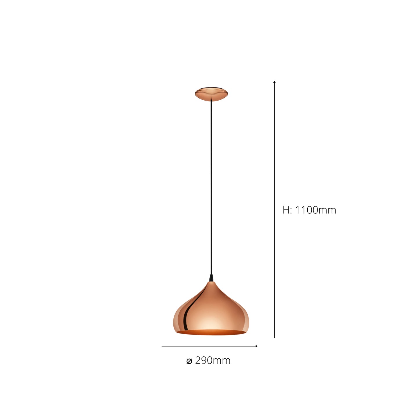 Hapton Copper Ceiling Pendant