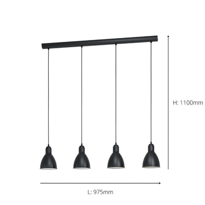Priddy 4 Light Ceiling Bar