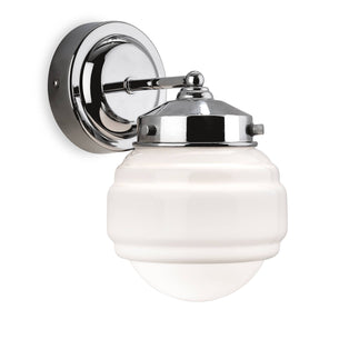 Art Deco 1 Light Polished Chrome and Oval Wall Light